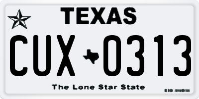 TX license plate CUX0313