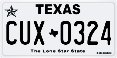 TX license plate CUX0324