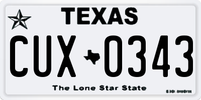 TX license plate CUX0343
