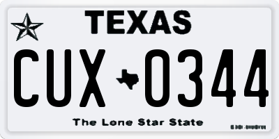TX license plate CUX0344