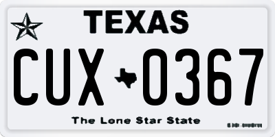 TX license plate CUX0367