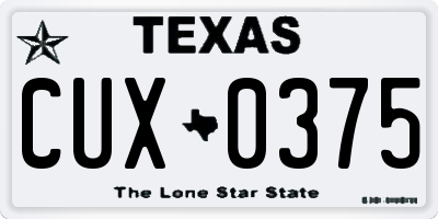 TX license plate CUX0375