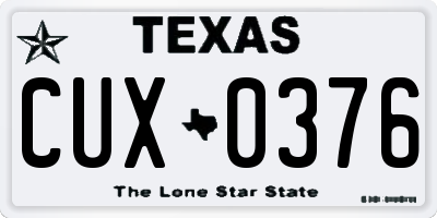 TX license plate CUX0376