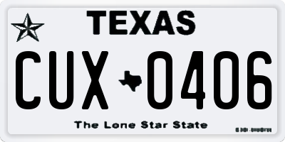 TX license plate CUX0406