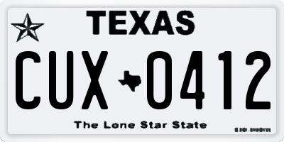 TX license plate CUX0412