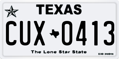 TX license plate CUX0413