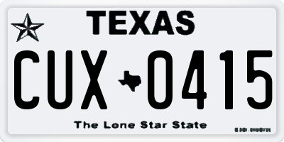 TX license plate CUX0415