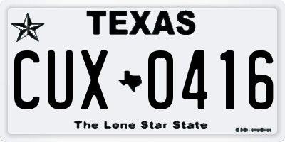 TX license plate CUX0416