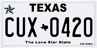 TX license plate CUX0420