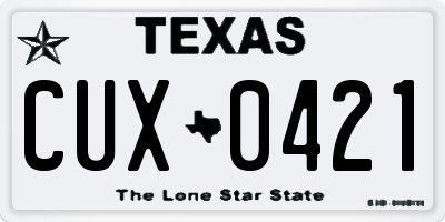 TX license plate CUX0421