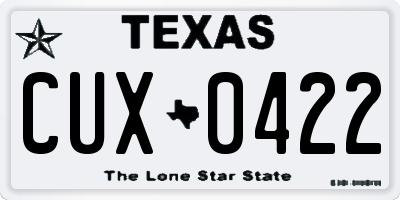 TX license plate CUX0422