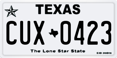 TX license plate CUX0423