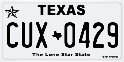 TX license plate CUX0429