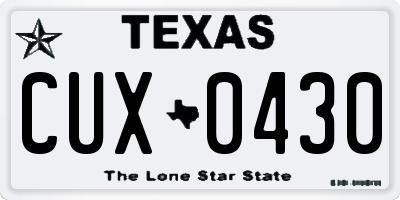 TX license plate CUX0430