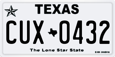 TX license plate CUX0432