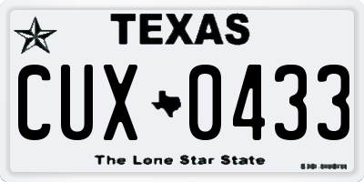 TX license plate CUX0433