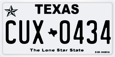 TX license plate CUX0434