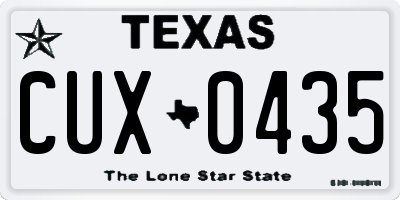 TX license plate CUX0435
