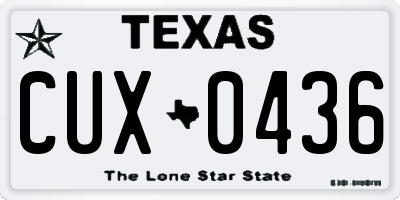 TX license plate CUX0436
