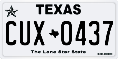 TX license plate CUX0437
