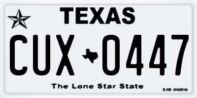 TX license plate CUX0447