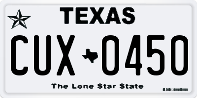 TX license plate CUX0450