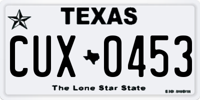 TX license plate CUX0453