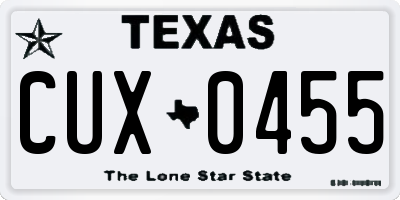 TX license plate CUX0455