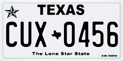 TX license plate CUX0456