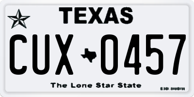 TX license plate CUX0457