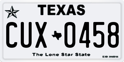 TX license plate CUX0458