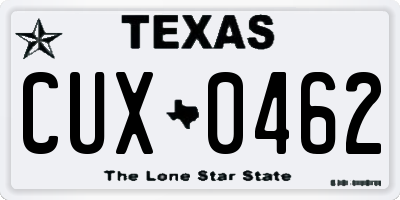 TX license plate CUX0462