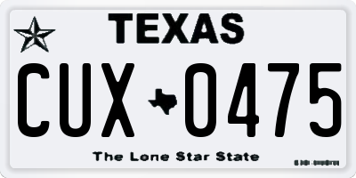 TX license plate CUX0475