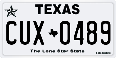 TX license plate CUX0489