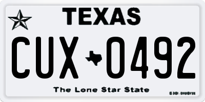 TX license plate CUX0492