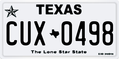 TX license plate CUX0498