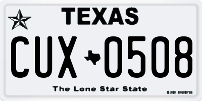 TX license plate CUX0508