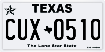 TX license plate CUX0510