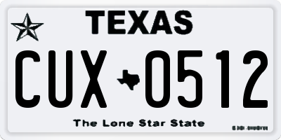 TX license plate CUX0512