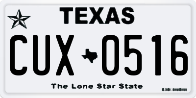 TX license plate CUX0516