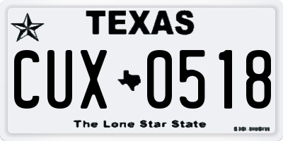TX license plate CUX0518