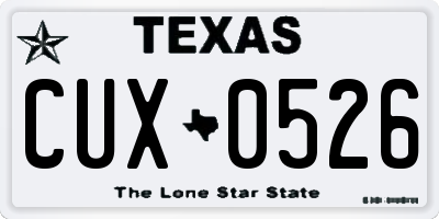 TX license plate CUX0526