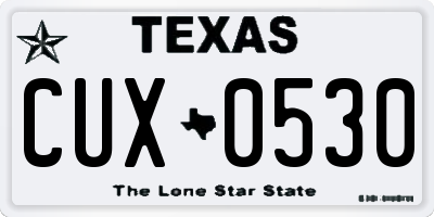 TX license plate CUX0530
