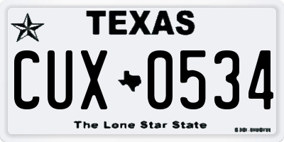 TX license plate CUX0534
