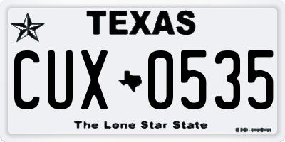 TX license plate CUX0535