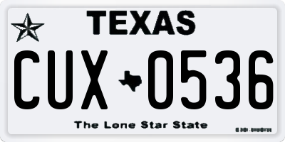 TX license plate CUX0536