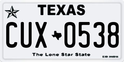 TX license plate CUX0538