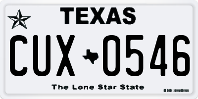 TX license plate CUX0546