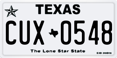 TX license plate CUX0548