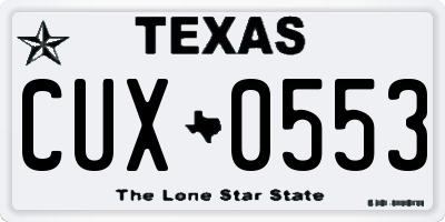 TX license plate CUX0553